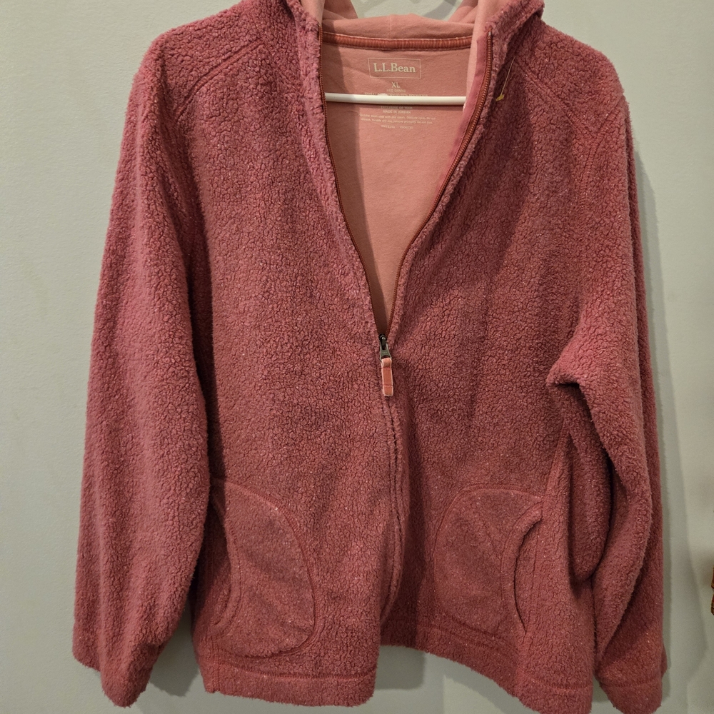 L.L. Bean Coral Fleece Hoodie